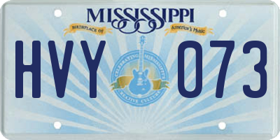 MS license plate HVY073