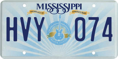 MS license plate HVY074