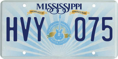 MS license plate HVY075