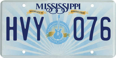 MS license plate HVY076