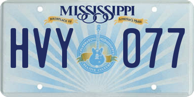 MS license plate HVY077