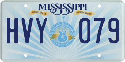 MS license plate HVY079