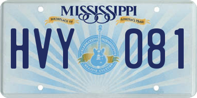 MS license plate HVY081