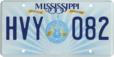 MS license plate HVY082