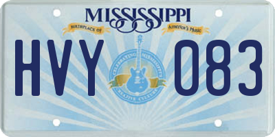 MS license plate HVY083