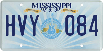 MS license plate HVY084