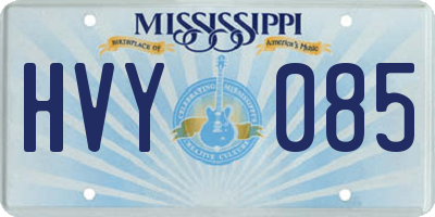 MS license plate HVY085