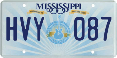 MS license plate HVY087