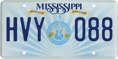 MS license plate HVY088