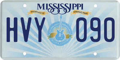 MS license plate HVY090