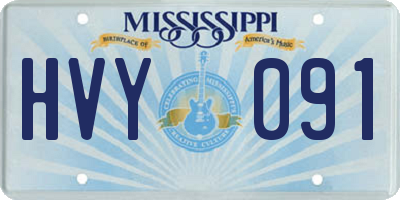 MS license plate HVY091