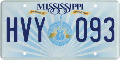 MS license plate HVY093