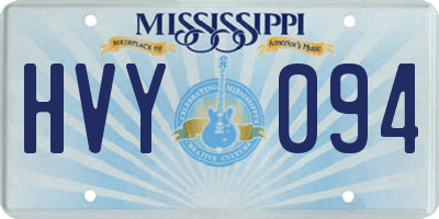 MS license plate HVY094