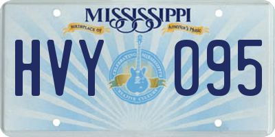MS license plate HVY095