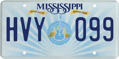 MS license plate HVY099