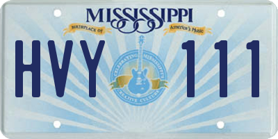 MS license plate HVY111