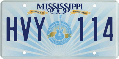 MS license plate HVY114