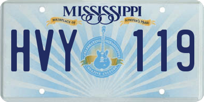 MS license plate HVY119