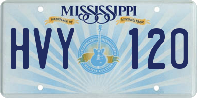 MS license plate HVY120