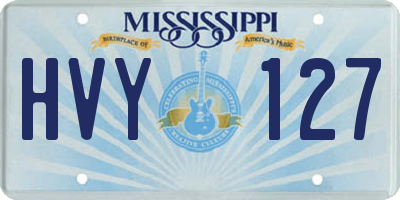 MS license plate HVY127