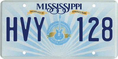 MS license plate HVY128