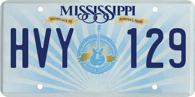 MS license plate HVY129