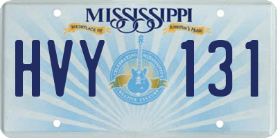 MS license plate HVY131