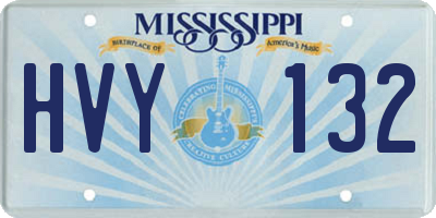 MS license plate HVY132