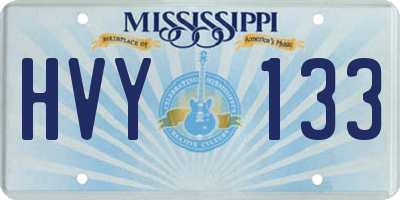 MS license plate HVY133