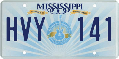 MS license plate HVY141