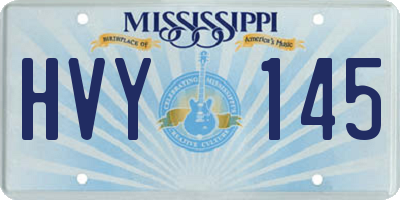 MS license plate HVY145