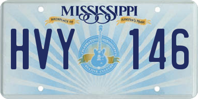 MS license plate HVY146