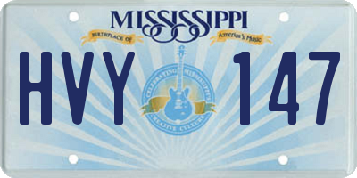 MS license plate HVY147