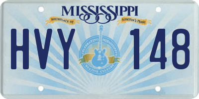 MS license plate HVY148