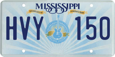 MS license plate HVY150