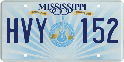 MS license plate HVY152