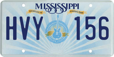 MS license plate HVY156