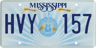 MS license plate HVY157