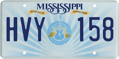 MS license plate HVY158