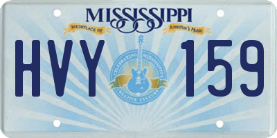 MS license plate HVY159