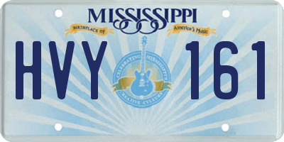 MS license plate HVY161