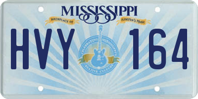 MS license plate HVY164