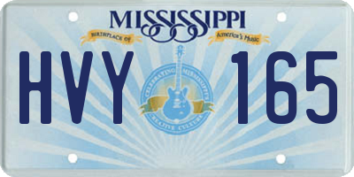 MS license plate HVY165