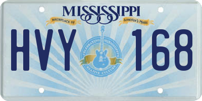MS license plate HVY168