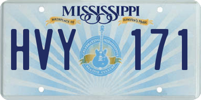 MS license plate HVY171
