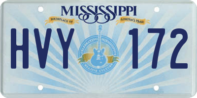 MS license plate HVY172