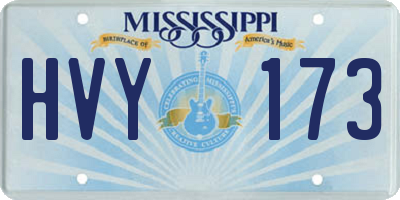 MS license plate HVY173