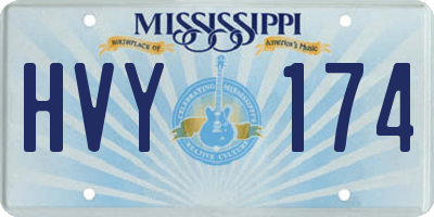 MS license plate HVY174