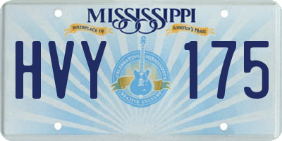 MS license plate HVY175