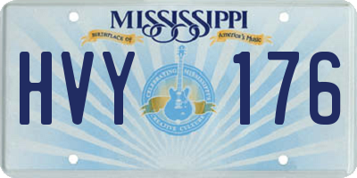 MS license plate HVY176